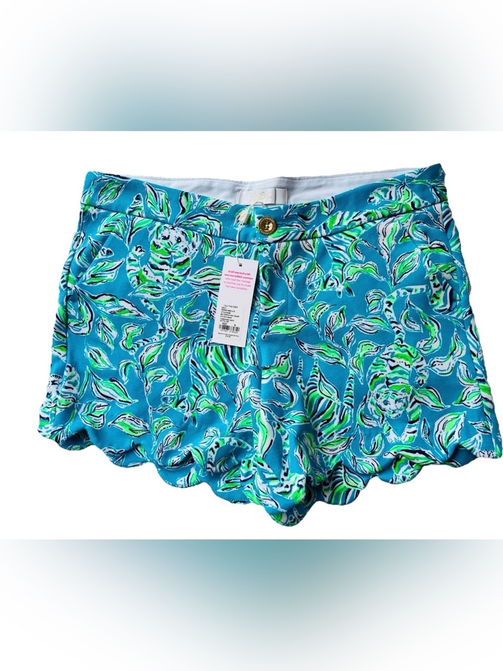 Lilly Pulitzer Buttercup Knit Shorts Turquoise Oasis Outta Line Size 2 NWT